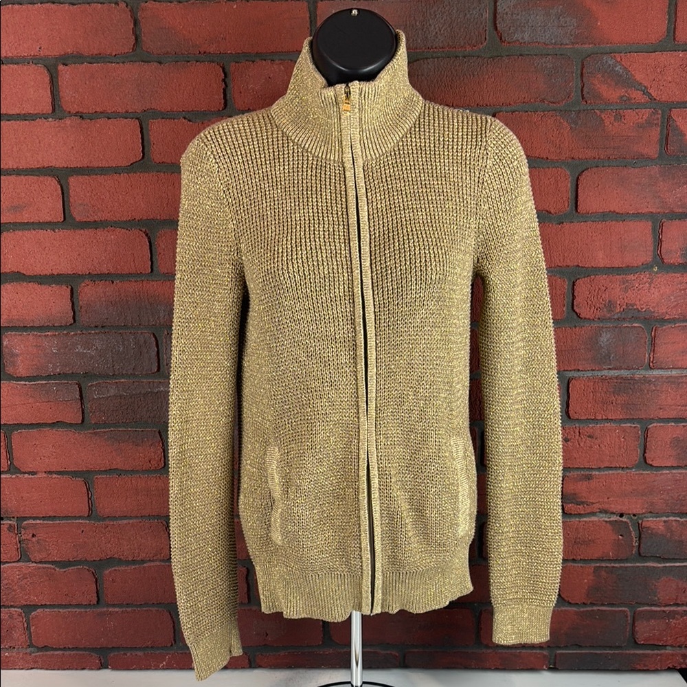 LRL Lauren Ralph Sweater Lauren Womens Small Gold Zipper